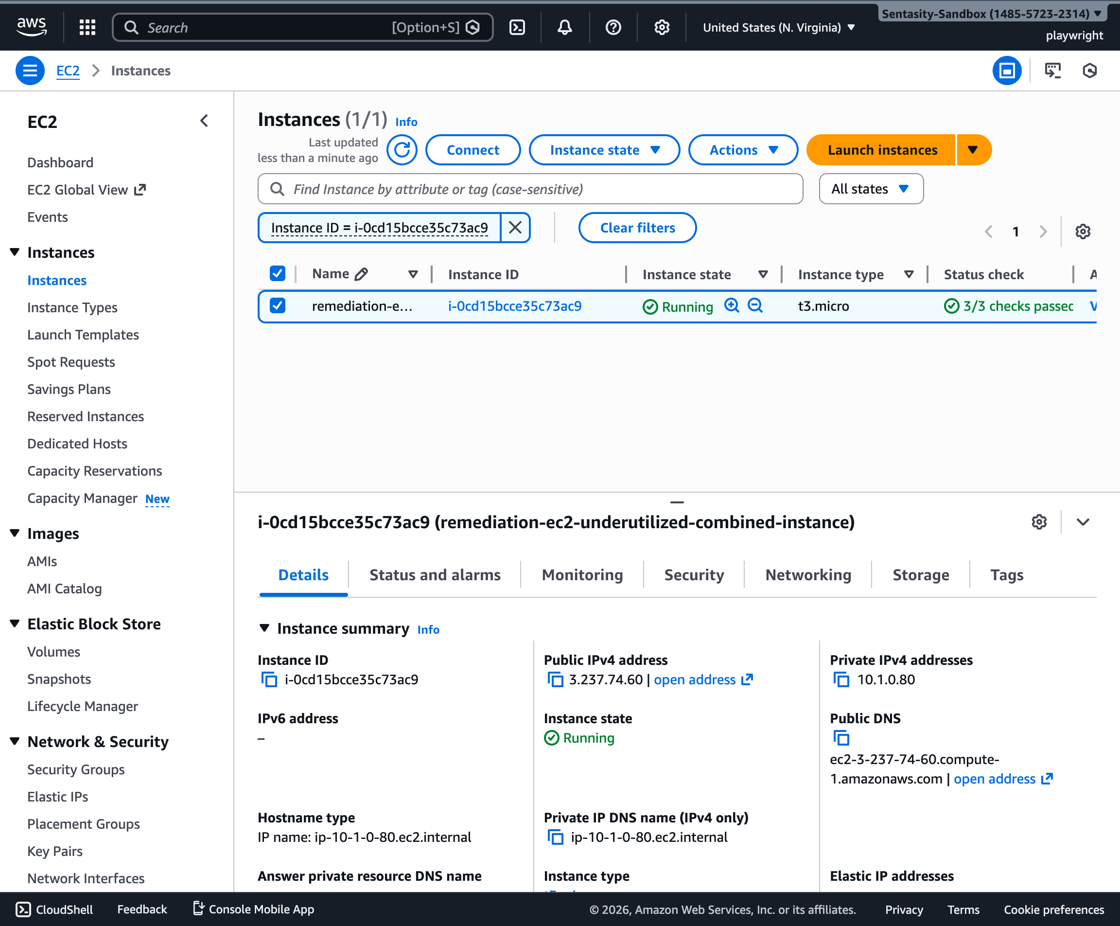 EC2 Instances Console