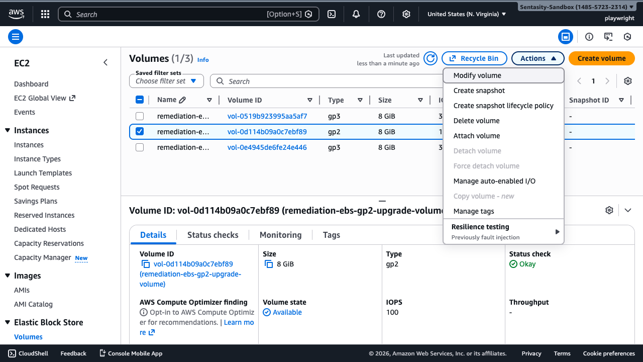 Modify Volume Action