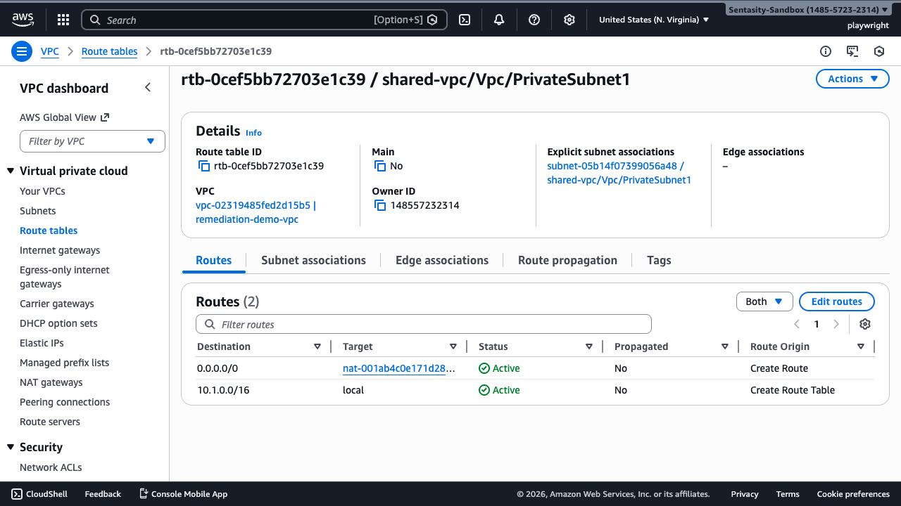 Route Table Dependencies