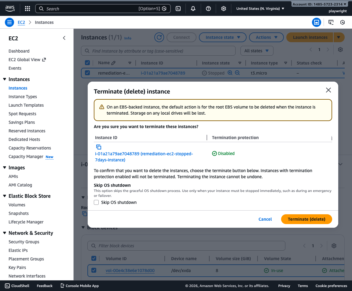 Terminate Confirmation Dialog