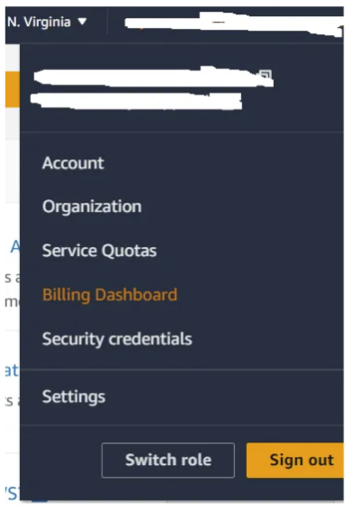 Account Dropdown Menu